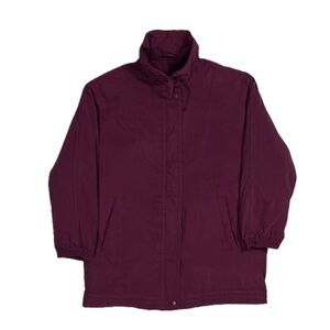 Vintage 80s Cambridge‎ burgundy removable insulated weather jacket men medium